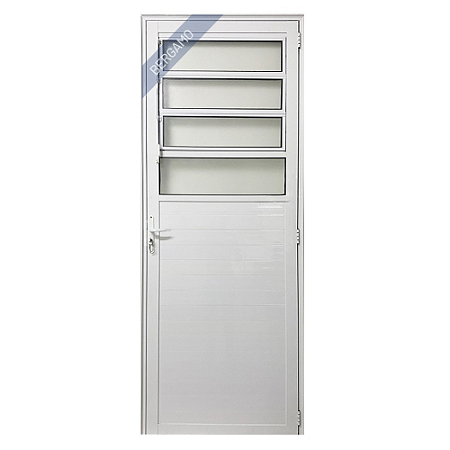 Porta Basculante Lambril Alumínio Branco Linha Veneza