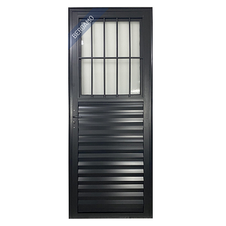 Porta Social Palheta Alumínio Preto Linha 25