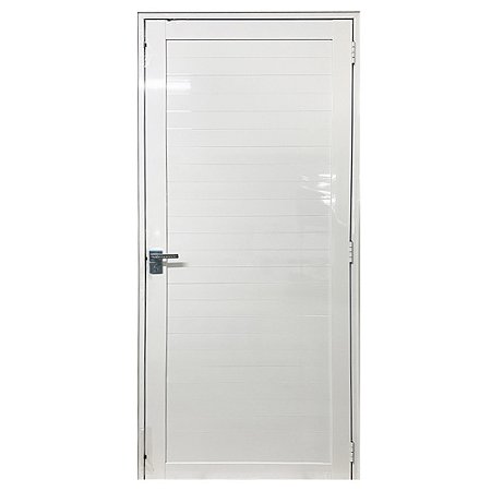 Porta Lambril com Maçaneta Premium e Fechadura de Banheiro Alumínio Branco Linha Roma