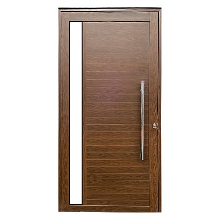 Porta Lambril com Puxador e Vidro Amadeirado Linha Roma