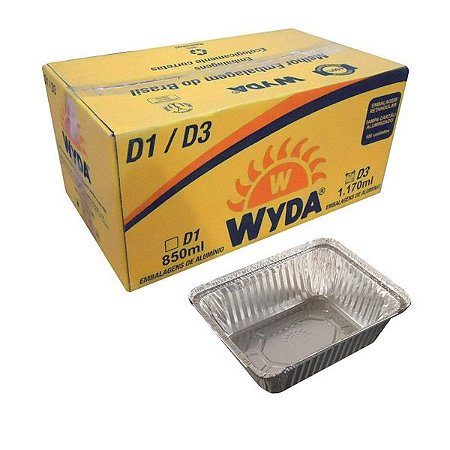 BANDEJA RETANGULAR ALUMINIO 850ml (D1 WYDA) CX C/100un