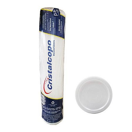 TAMPA COPO 300ml, 330ml S/ FURO (T-300 CRISTALCOPO) PCT C/100un