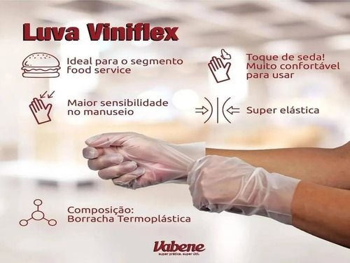 LUVA VINIFLEX S/ PO (VABENE) CX C/100UN (TAM. P)