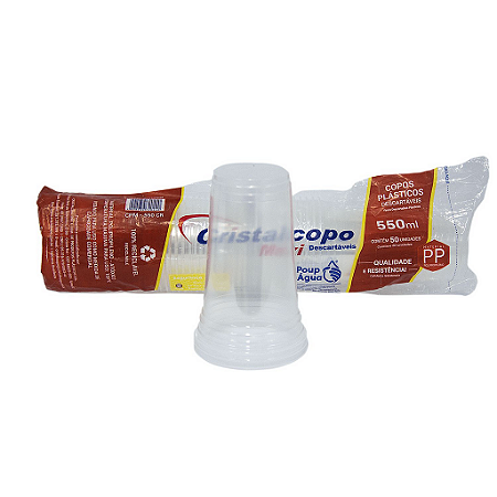 COPO DESC. 550ml PP TRANSP. LISO (CPM-550) (CRISTALCOPO) PCT C/50un