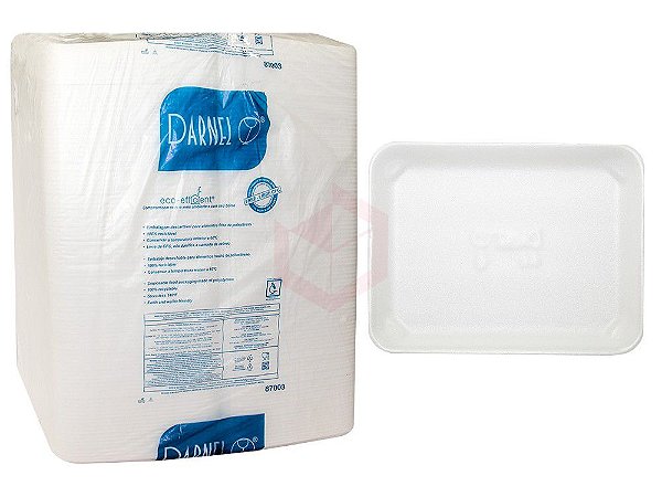 BANDEJA ISOPOR RASA B03 DARNEL (04SE-BR) 235X180X16 C/400un