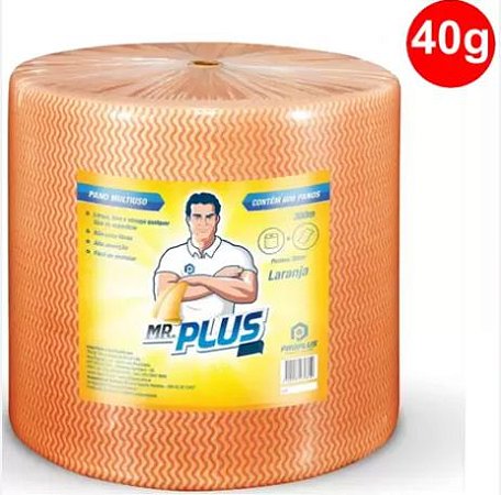 PANO MULTIUSO ROLO 300MTS X 30CM 40G (MR PLUS TOP) LARANJA