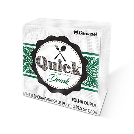 GUARDANAPO (QUICK DRINK) F. DUPLA 19,5X19,5 (C/50fls)