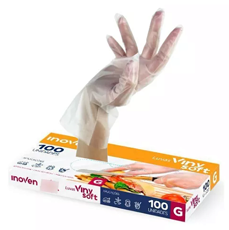 LUVA VINYSOFT S/ PO (INOVEN) CX C/100UN (TAM. G)