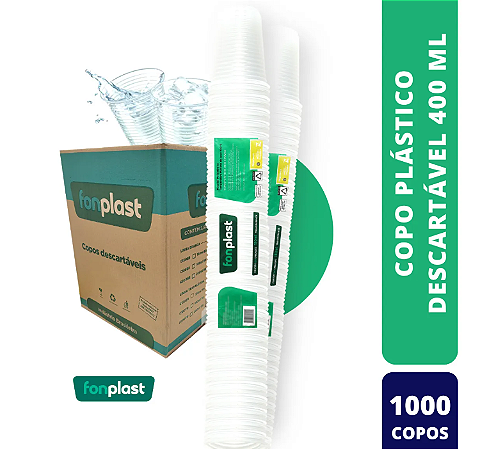 COPO DESC. 400ml PS TRANSP. (FONPLAST) PCT C/50un