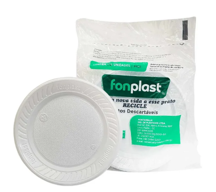 PRATO DESC. BCO RASO 15cm PCT C/10un (FONPLAST)