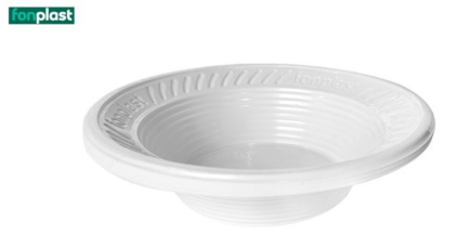 PRATO DESC. BCO FUNDO 12cm CX C/100pct X 10un (FONPLAST)