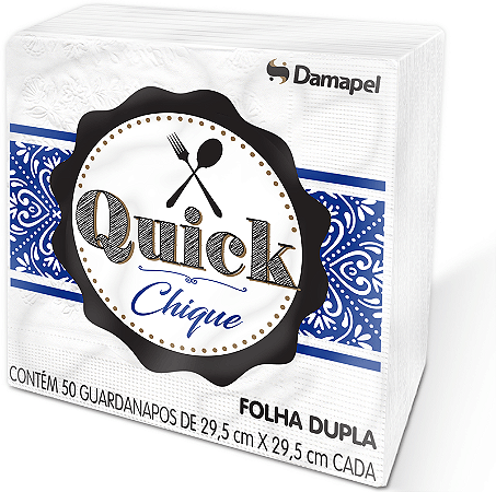 GUARDANAPO (QUICK CHIQUE) F. DUPLA 29,5X29,5 CX C/48pct C/50fls GRANDE
