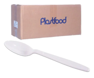 COLHER DESC. REFEIÇÃO MASTER BRANCA CX C/ 500un (PLASTFOOD)
