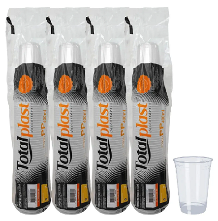 COPO DESC. 400ml PP TRANSP. LISO (TOTALPLAST) CX C/1000un