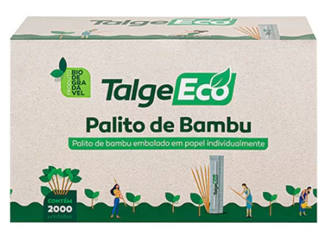 PALITO DENTE BAMBU SACHET PAPEL (CX C/ 2000un) - TALGE