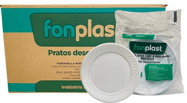 PRATO DESC. BCO RASO 21cm CX C/50pct X 10un (FONPLAST)