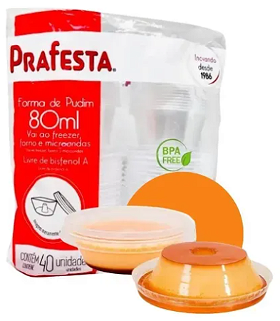 FORMA PUDIM CSOBR TAMPA 80 ML C40un (PRAFESTA)