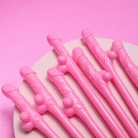 Canudo Divertido Rosa Para Despedida De Solteira