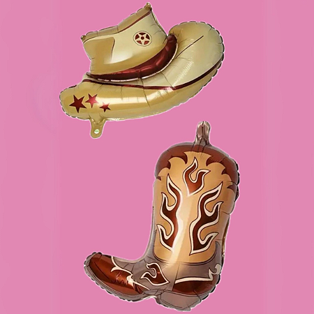 Balão Chapéu e Bota Marron Para Despedida de Solteira