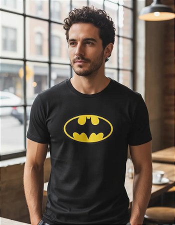 Camiseta Masculina Batman Logo Clássico Dc Comics