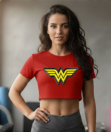Cropped Oversized Mulher Maravilha