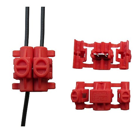 Emenda Para Cabos Et-10 0,5 A 1,0mm² Vermelho 20unid