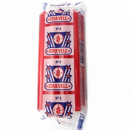 Vela Palito Tradicional N6 14cm (Pacote com 8) - Vermelha