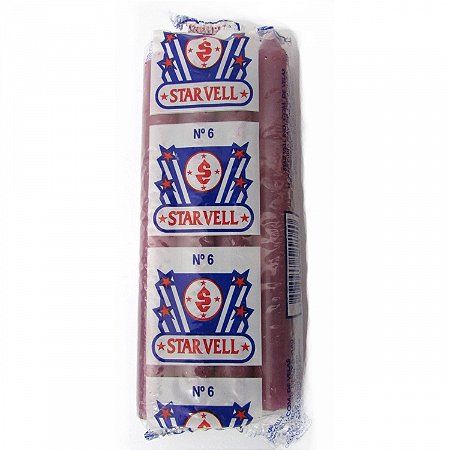 Vela Palito Tradicional N6 14cm (Pacote com 8) - Roxa