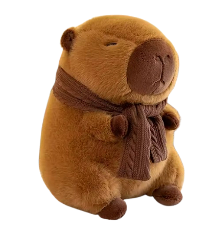 Pelúcia Capivara com com cachecol 25 cm