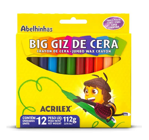 Gizão de Cera com 12 Cores Acrilex