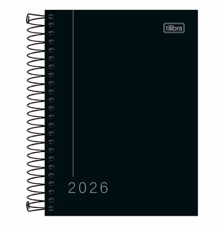 Agenda Espiral Pepper Preta 2026 Tilibra