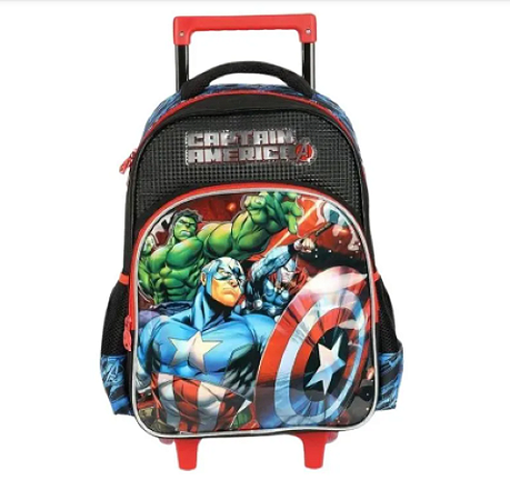 Mochila de Rodinhas Capitão América Azul IC41642AG Luxcel