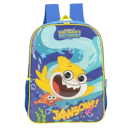 Mochila Infantil Baby Shark Amarelo IS37461BS Luxcel