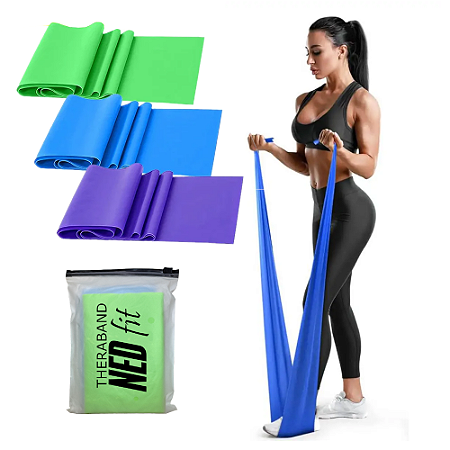 KIT 03 FAIXAS ELÁSTICAS THERA BAND NED FIT