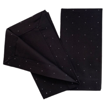 Guardanapo de tecido estampado preto e poá