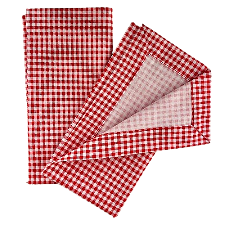 Guardanapo de tecido xadrez vermelho