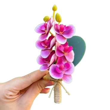 Porta-guardanapo galho mini orquídeas rosa