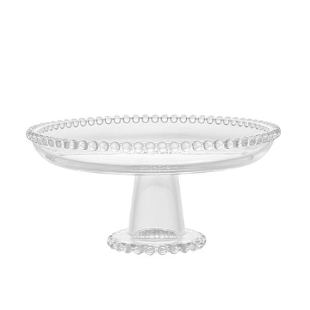 Prato de cristal com pé