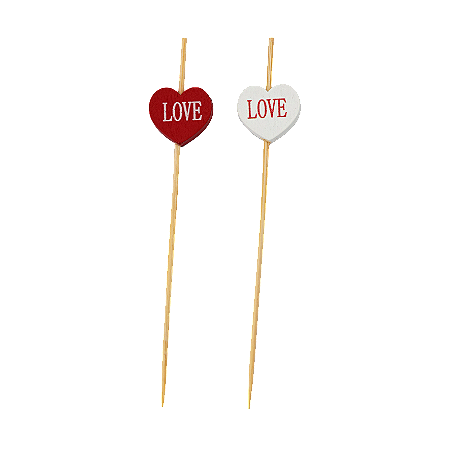 Kit com 50 palitos aperitivos 'LOVE'