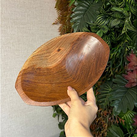 Gamela de madeira oval 26 cm