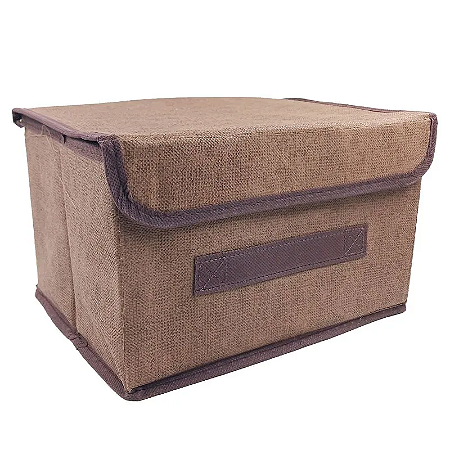 Caixa organizadora dobrável com tampa 27x19 cm