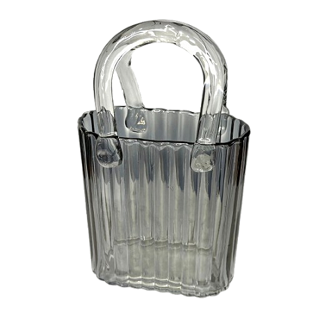 Vaso vidro bolsa - cinza