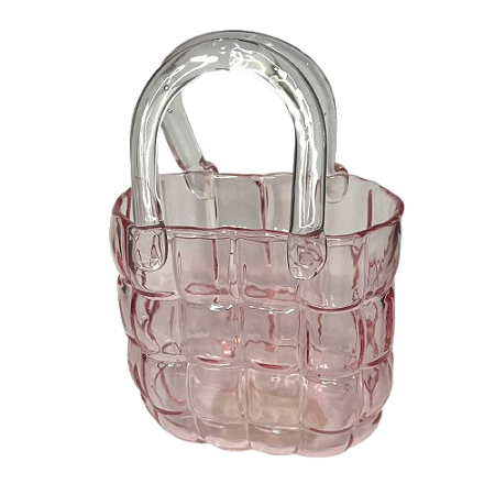 Vaso vidro bolsa - rosa