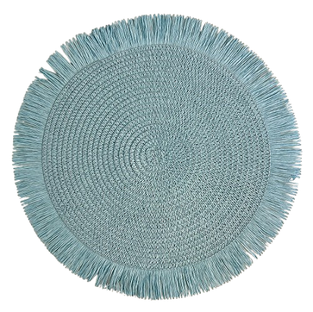 Jogo americano redondo franjas azul claro