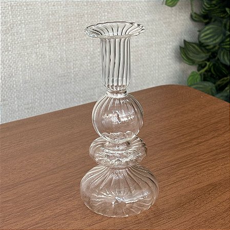 Vaso/castiçal em vidro