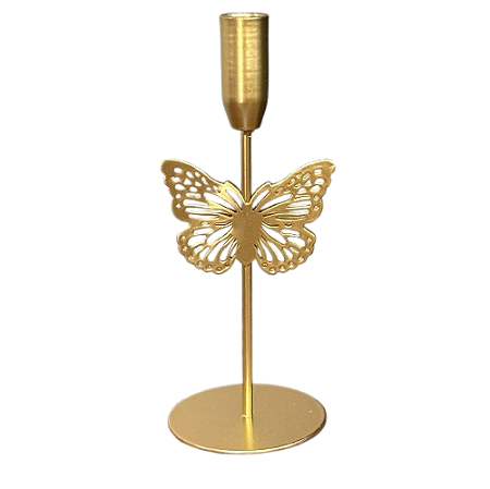 Castiçal metal borboleta