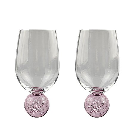 Kit com 2 taças bola - cor rosa