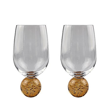 Kit com 2 taças bola - cor mel