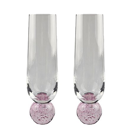 Kit com 2 taças bola - champanhe (rosa)