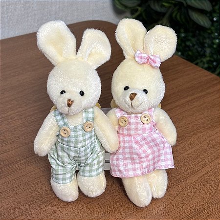 Kit com 2 porta-guardanapos coelho pelúcia